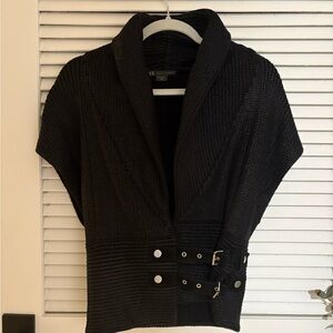 Armani Exchange Black Sweater with Buckle Detail